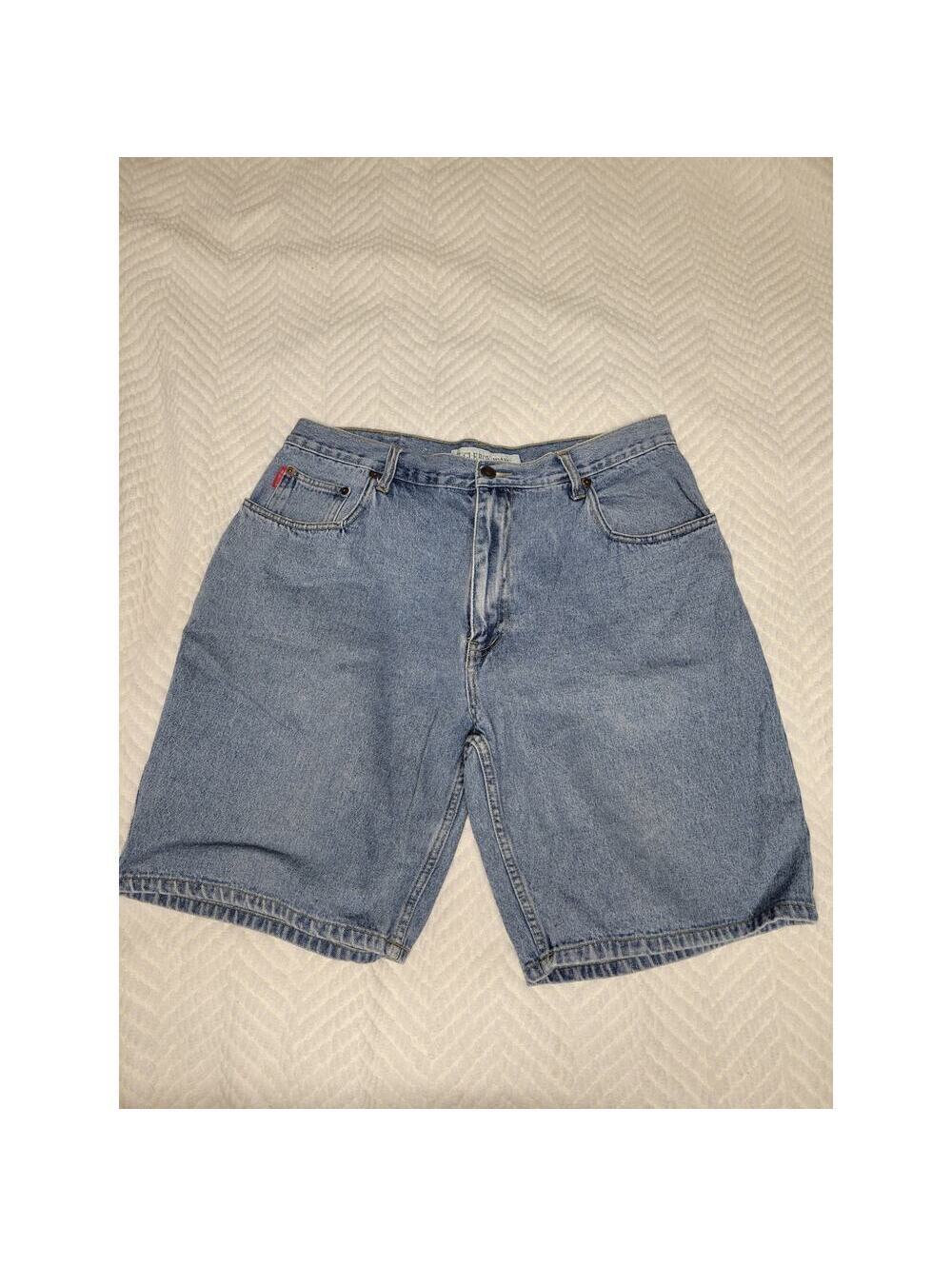 VTG Bugle Boy Mens Denim Blue Jorts 90s Baggy Street 100% Cotton Shorts Size 36